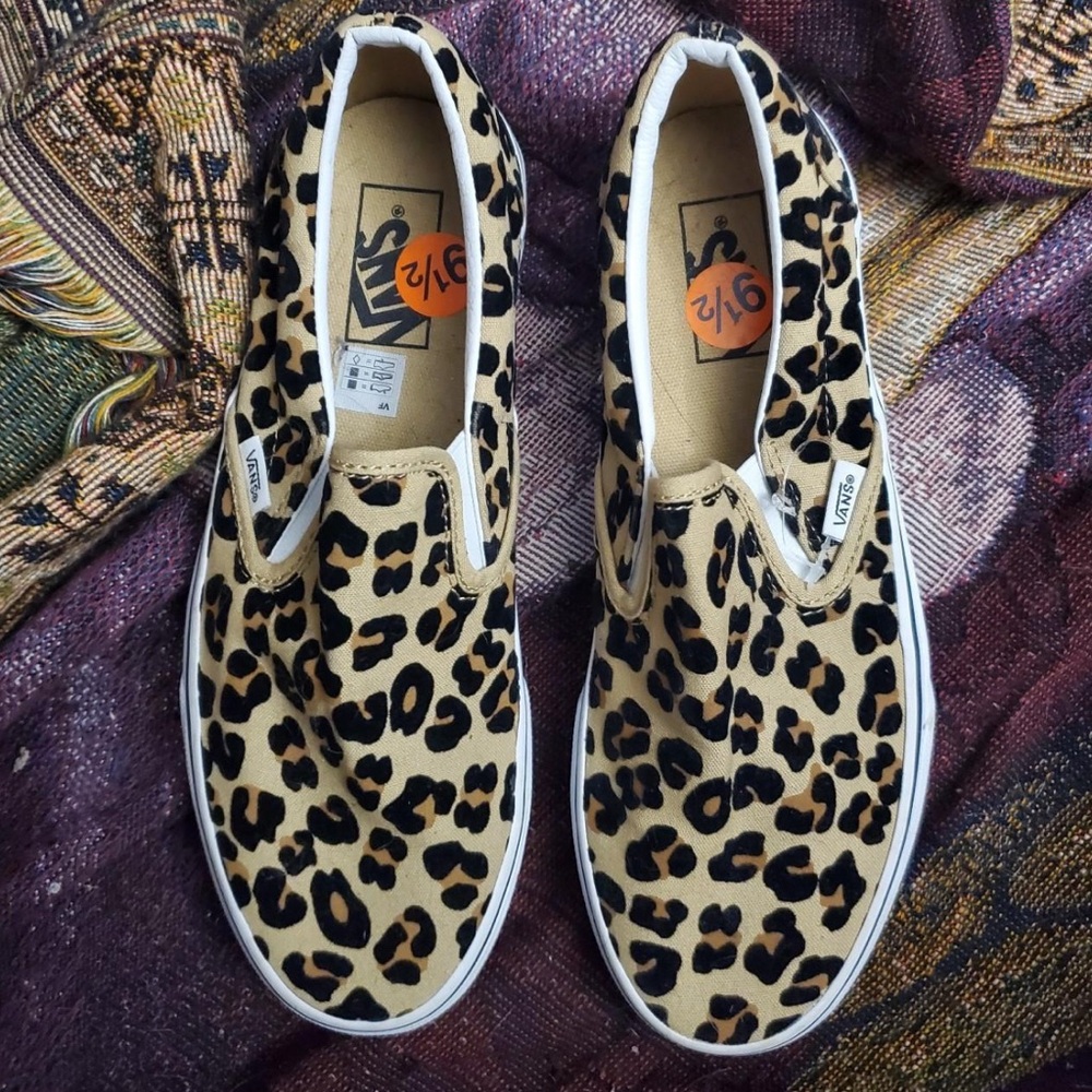 Leopard Print Slip-On Vans Never Worn